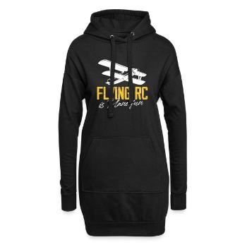 flying rc is plane fun Design for a rc plane - Hoodie-Kleid - Schwarz - Vorne
