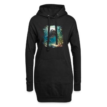 Seekuh Dugongs Dugong - Hoodie-Kleid - Schwarz - Vorne
