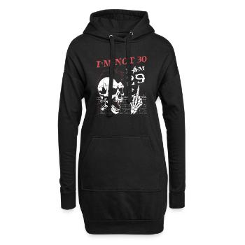 Ich bin 29 plus Mittelfinger - 30. Geburtstag - Hoodie-Kleid - Schwarz - Vorne
