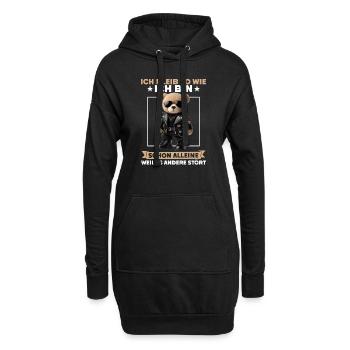 Ich Bleibe So Wie Ich Bin Lustig Teddy Bear - Hoodie-Kleid - Schwarz - Vorne