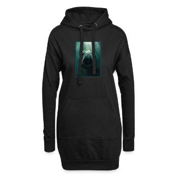 Lamantins Seekuh Lamantin - Sweat-shirt à capuche long Femme - noir - Devant