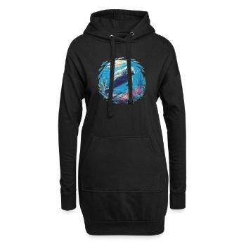 Lamantins Seekuh Lamantin - Sweat-shirt à capuche long Femme - noir - Devant