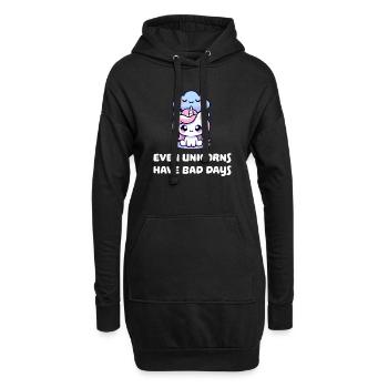 Même les licornes ont de mauvais jours - Sweat-shirt à capuche long Femme - noir - Devant