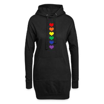 Pride Regenbiogen Heart Rainbow Lgbtq JGA Gay Gift - Hoodie-Kleid - Schwarz - Vorne