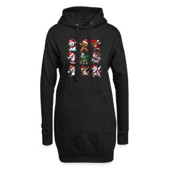 Dabbing Santa Elf Christmas Dance Squad Trendy - Hoodie-Kleid - Schwarz - Vorne