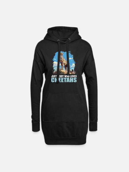 Cheetah Geparde Gepard - Hoodie-Kleid - Schwarz