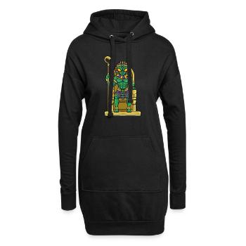 Toutankhamon Mythologie égyptienne extraterrestre - Sweat-shirt à capuche long Femme - noir - Devant