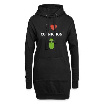 cornichon - Sweat-shirt à capuche long Femme - noir - Devant