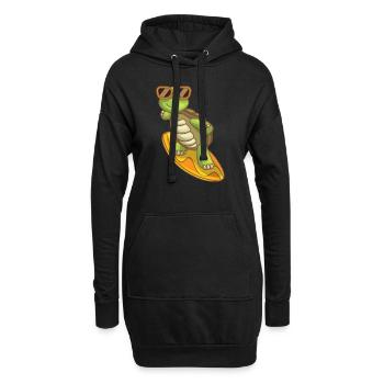 Sea Turtle Ocean Beach Surfing Turtle - Hoodie Dress - black - Front