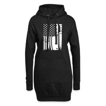 Kochen USA Flagge Wählen Sie Waffe Essen Koch - Hoodie-Kleid - Schwarz - Vorne