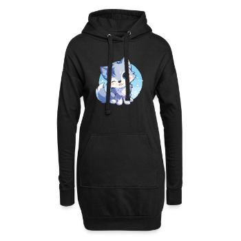 Wölfe Wolf - Hoodie-Kleid - Schwarz - Vorne
