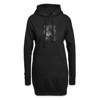 Wölfe Wolf - Hoodie-Kleid - Schwarz - Vorne