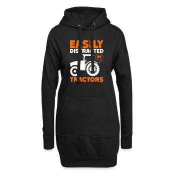 Tracteur agricole Tracteur vintage Farmers - Sweat-shirt à capuche long Femme - noir - Devant