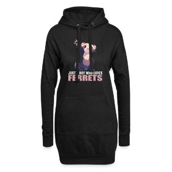 Ferret Frettchen - Hoodie-Kleid - Schwarz - Vorne