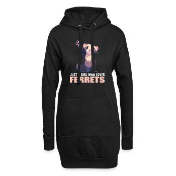 Ferret Frettchen - Hoodie-Kleid - Schwarz - Vorne