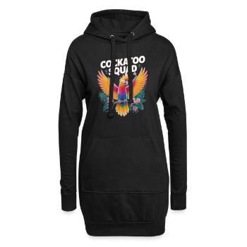 Cockatoo Squad Papageien Exotische Farben - Hoodie-Kleid - Schwarz - Vorne