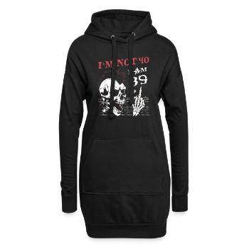 Ich bin 39 plus Mittelfinger - 40. Geburtstag - Hoodie-Kleid - Schwarz - Vorne