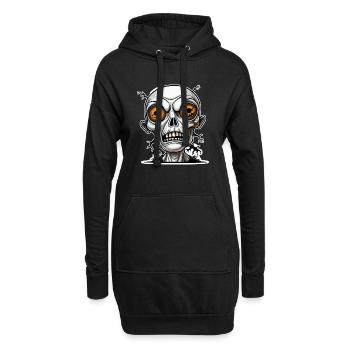 Spooky Stare - The Haunted Skull - Hoodie-Kleid - Schwarz - Vorne