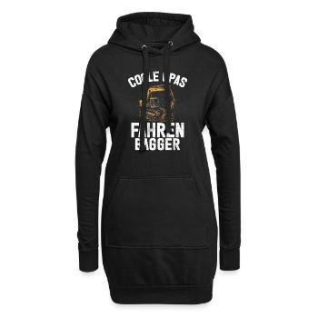Baggerfahrer Lustige Bauarbeiter Beruf Excavator - Hoodie-Kleid - Schwarz - Vorne