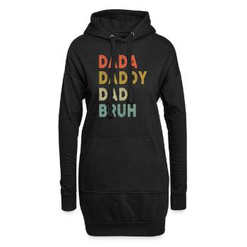 Dada Daddy Dad Bruh Father's Day Retro Vintage - Hoodie-Kleid - Schwarz - Vorne