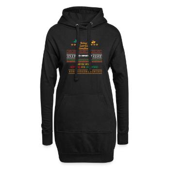 Apprendre quelque chose ne jamais rien souhaiter pour Noël - Sweat-shirt à capuche long Femme - noir - Devant