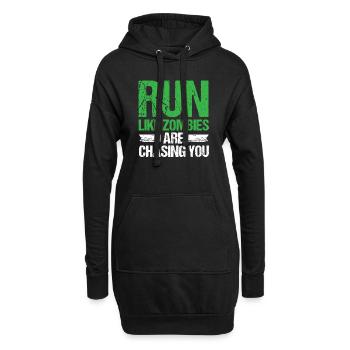 Marathon-Lauf Zombies jagen das Laufen - Hoodie-Kleid - Schwarz - Vorne