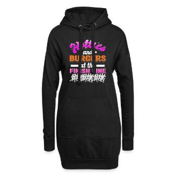 Marathon Schönheiten Und Burger Laufen - Hoodie-Kleid - Schwarz - Vorne