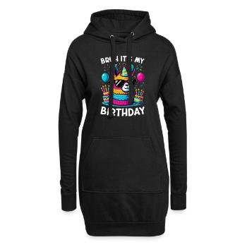Lama Pinata Süße Alpaka -Tiergeburtstagsfiesta - Hoodie-Kleid - Schwarz - Vorne