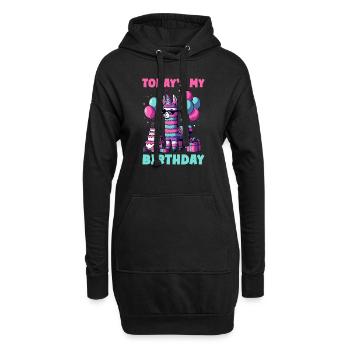 Lama Pinata Süße Alpaka -Tiergeburtstagsfiesta - Hoodie-Kleid - Schwarz - Vorne