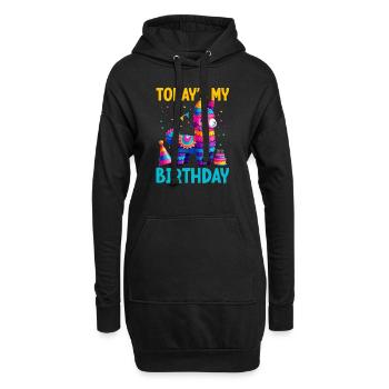 Lama Pinata Süße Alpaka -Tiergeburtstagsfiesta - Hoodie-Kleid - Schwarz - Vorne