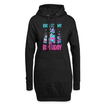 Lama Pinata Süße Alpaka -Tiergeburtstagsfiesta - Hoodie-Kleid - Schwarz - Vorne