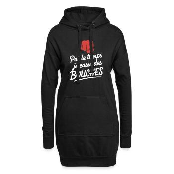 Pas Le Temps Je Casse Des Bouches Humour Bagarre - Sweat-shirt à capuche long Femme - noir - Devant