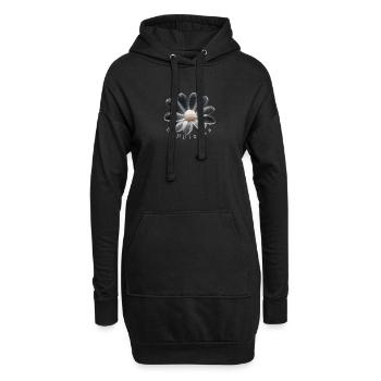 Glücksblume Fleur de bonheur - Sweat-shirt à capuche long Femme - noir - Devant