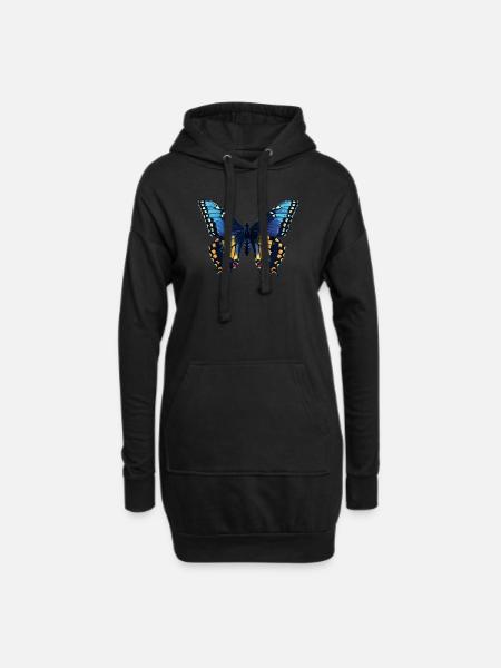 Butterfly Schmetterlinge Schmetterling - Hoodie-Kleid - Schwarz