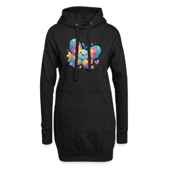 papillon papillons papillon papillon - Sweat-shirt à capuche long Femme - noir - Devant