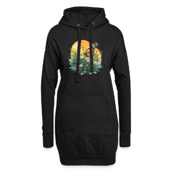 papillon papillons papillon papillon - Sweat-shirt à capuche long Femme - noir - Devant