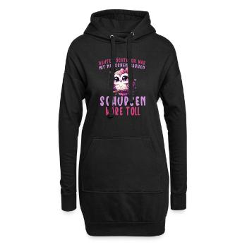Heute Möchte Ich Menschen Schubsen Eule - Hoodie-Kleid - Schwarz - Vorne