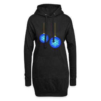 weihnachtskugeln - Hoodie-Kleid - Schwarz - Vorne