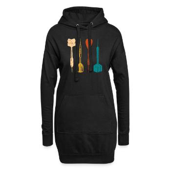 Fléchette Dart rétro vintage - Sweat-shirt à capuche long Femme - noir - Devant
