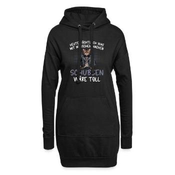 Today I want to push people cat - Hoodie Dress - black - Front