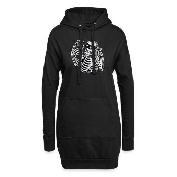 Cooles Selfie Skelett Happy Halloween Creepy Bone - Hoodie-Kleid - Schwarz - Vorne