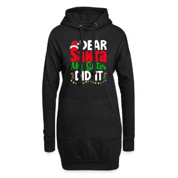 Cher Père Noël, ma sœur l’a fait Noël Naugthy - Sweat-shirt à capuche long Femme - noir - Devant