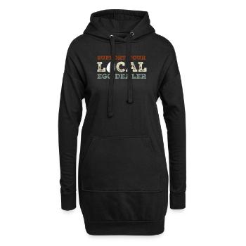 Lokaler Eierhändler Hühnerbesitzer Züchter - Hoodie-Kleid - Schwarz - Vorne