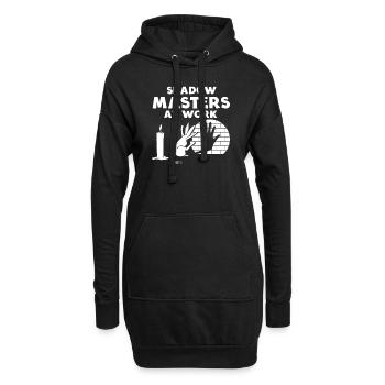 Enchantement du monde des marionnettes d’ombres - Sweat-shirt à capuche long Femme - noir - Devant