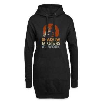 Maîtres de l’ombre au travail Marionnettes d’ombres - Sweat-shirt à capuche long Femme - noir - Devant