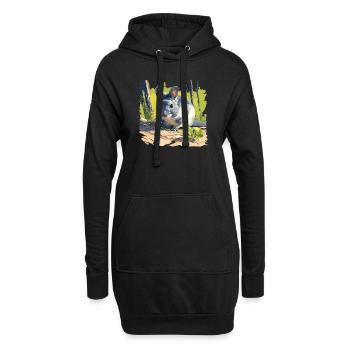 Chinchillas Chinchilla - Sweat-shirt à capuche long Femme - noir - Devant