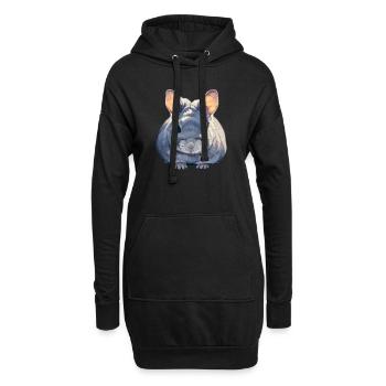 Chinchillas Chinchilla - Sweat-shirt à capuche long Femme - noir - Devant
