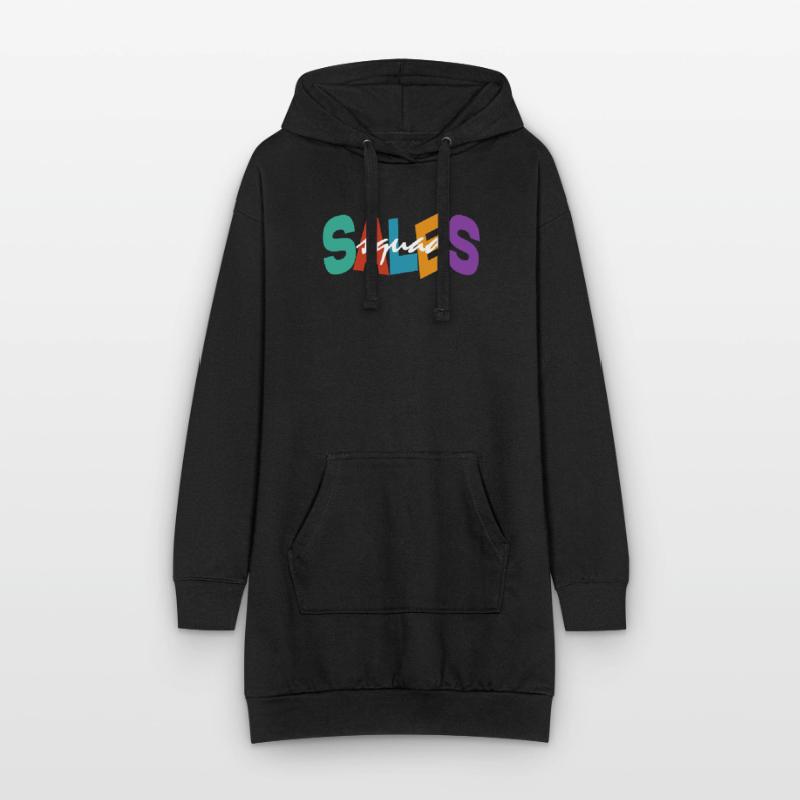 Équipe de vente Typographie colorée Conception Équipe de vente Sweat-shirt à capuche long Femme