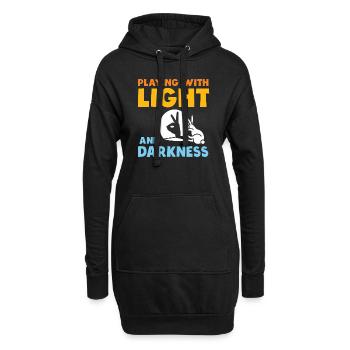 Théâtre d’ombres Spectacle de marionnettes Jeux d’ombres - Sweat-shirt à capuche long Femme - noir - Devant