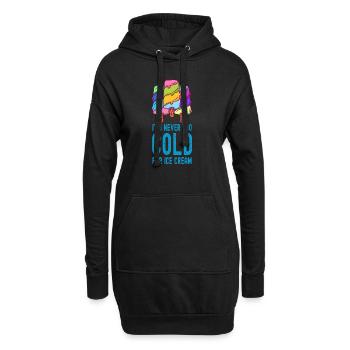 Jamais trop froid pour la crème sucrée au sorbet - Sweat-shirt à capuche long Femme - noir - Devant
